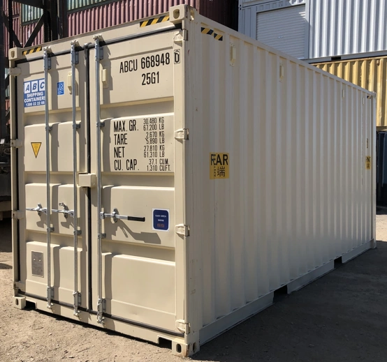 Outside of a grade 10 20ft shipping container