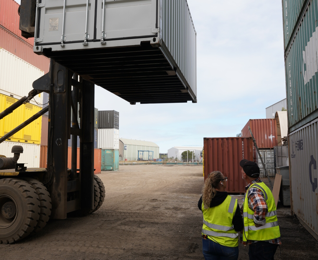 20ft Shipping Container Lifted so you can see the bottom