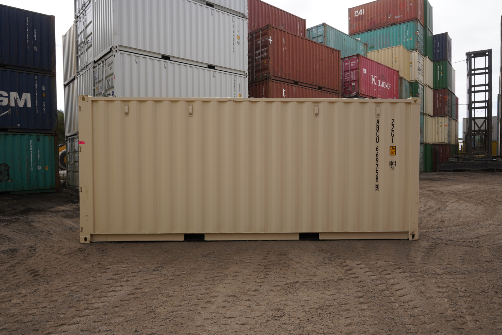 Blue ABC Shipping Container