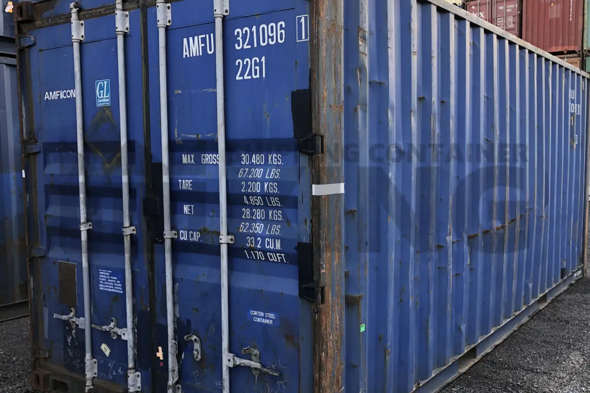 20' Standard Height Steel Container (Doors One End)