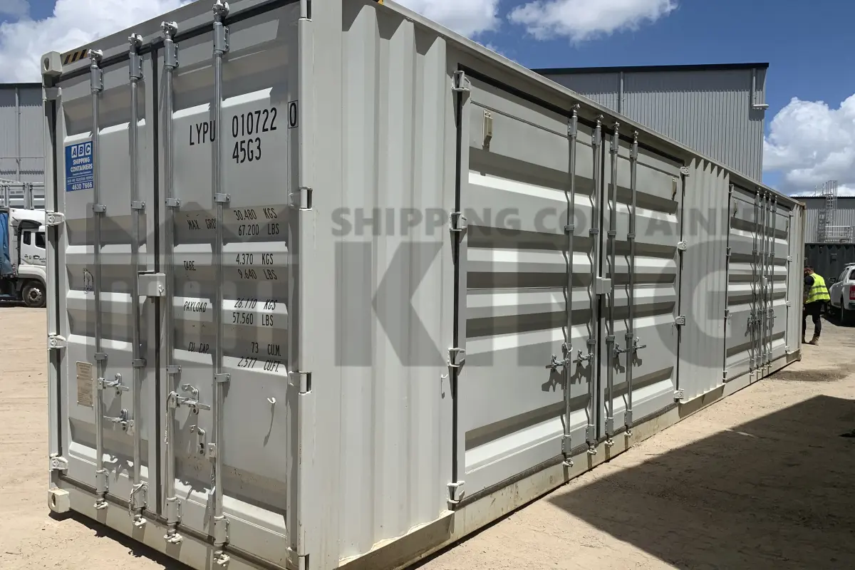40' High Cube Partial Side Opening Shipping Container (2 Sets Of Side Opening Doors)