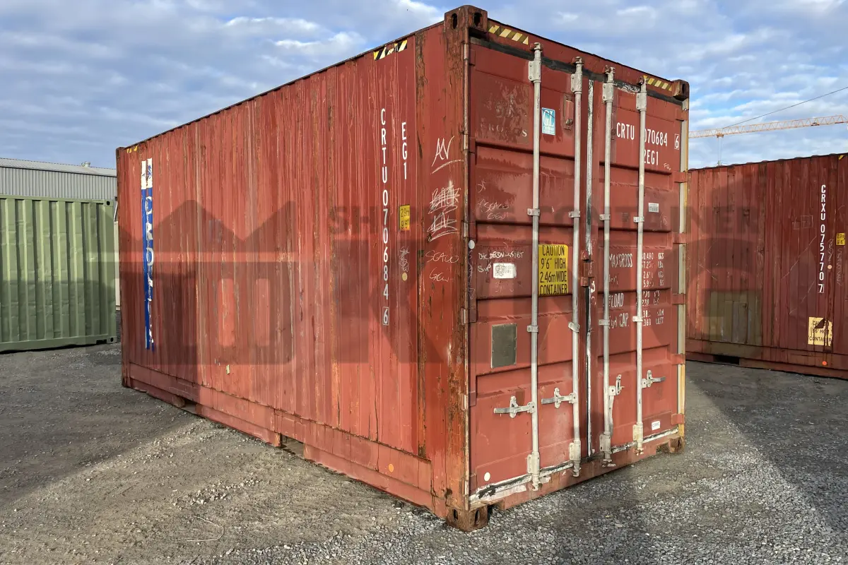 20' High Cube Bulker Shipping Container (Timer Floor With No Roof Hatches, 2 Pallets Wide)