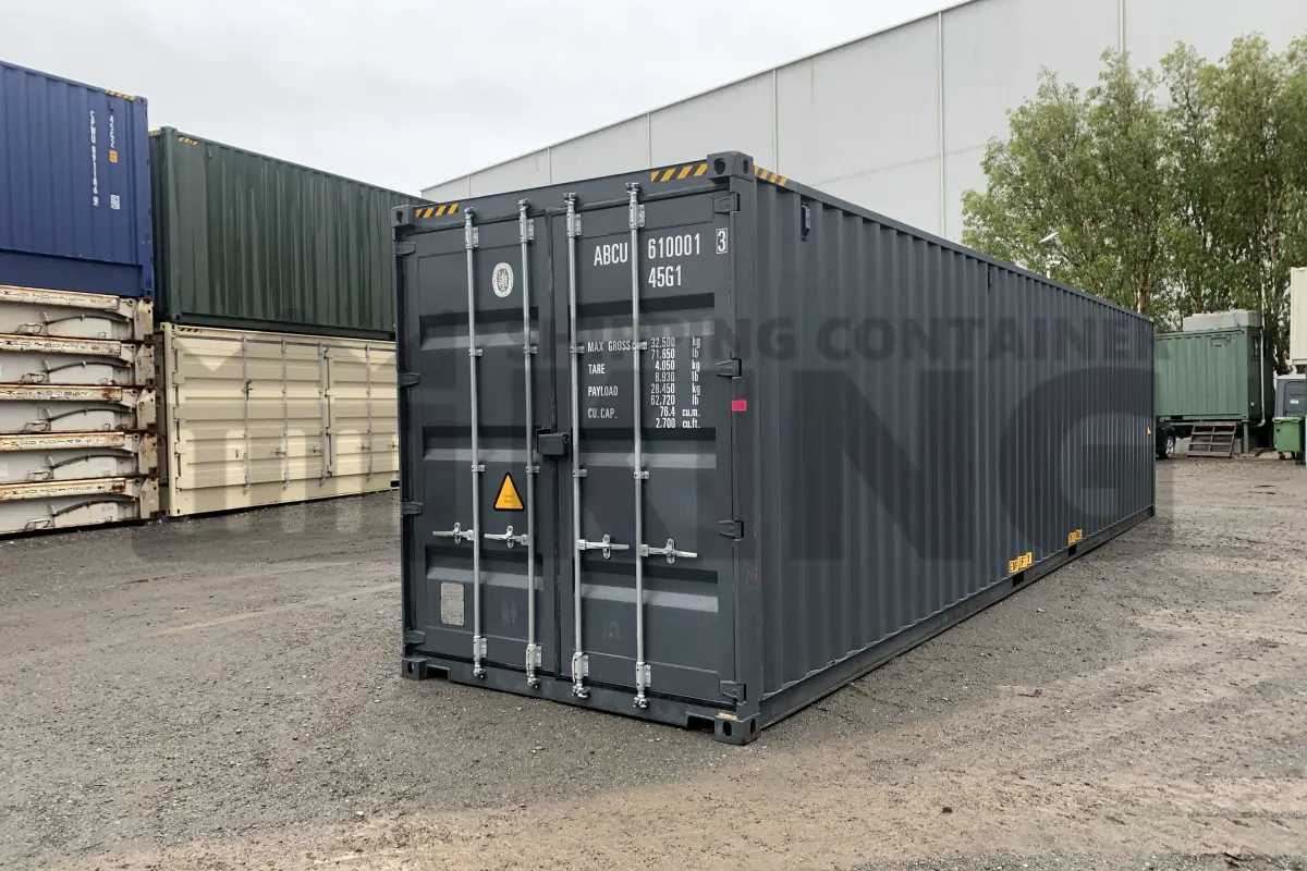 40' High Cube Steel Floor Container (Doors One End)
