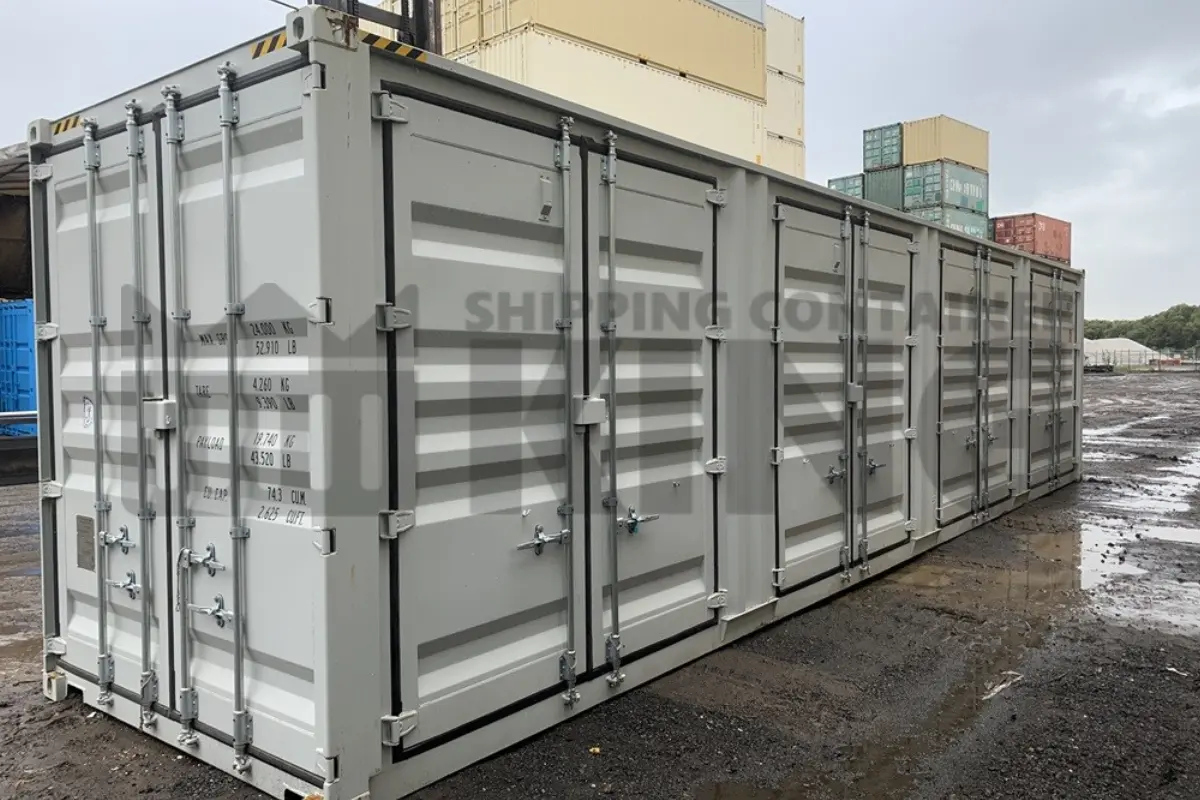 40' High Cube Partial Side Opening Shipping Container (4 Sets Of Side Doors)