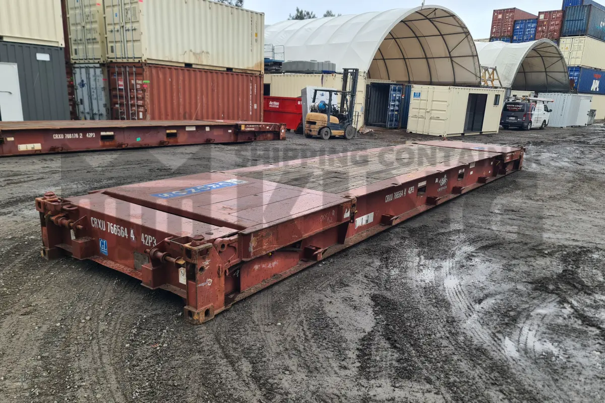 40' Flat Rack Shipping Container (With Collapsible Ends)