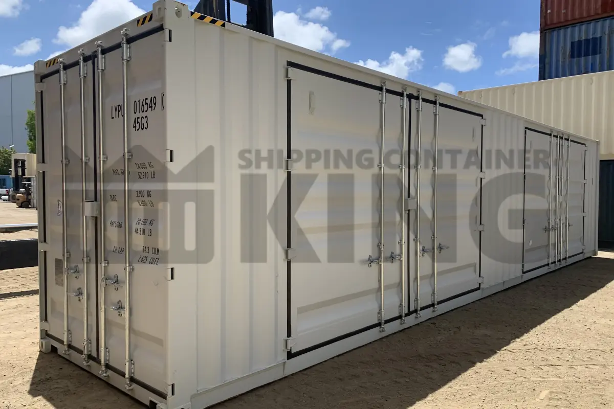 40' High Cube Partial Side Opening Shipping Container (2 Sets Of Side Opening Doors)