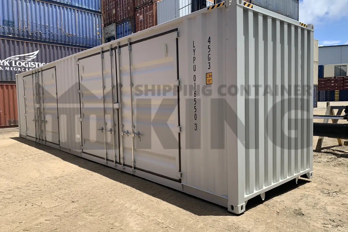 40' High Cube Partial Side Opening Shipping Container (2 Sets Of Side Opening Doors)