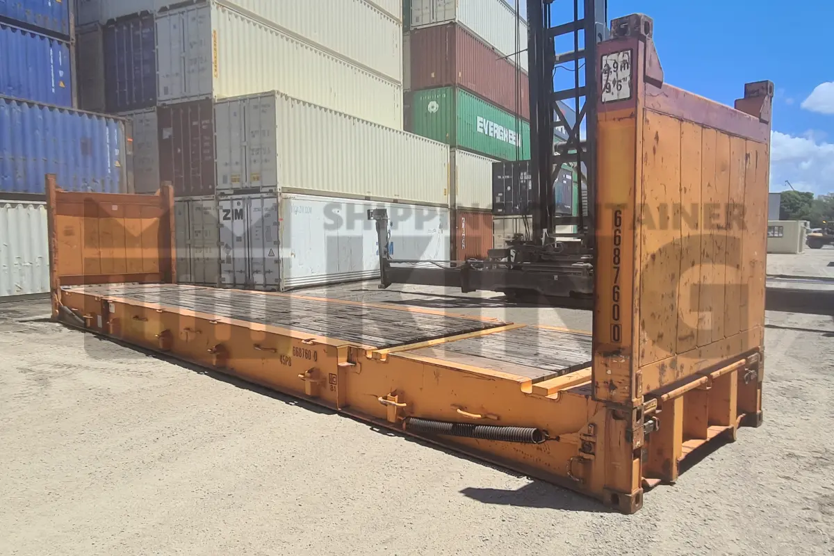 40' Flat Rack Shipping Container (With Collapsible Ends)