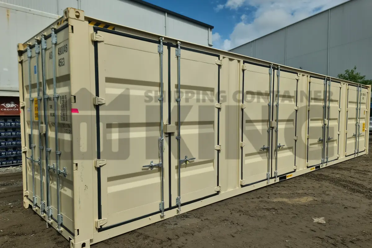 40' High Cube Partial Side Opening Shipping Container (4 Sets Of Side Doors)