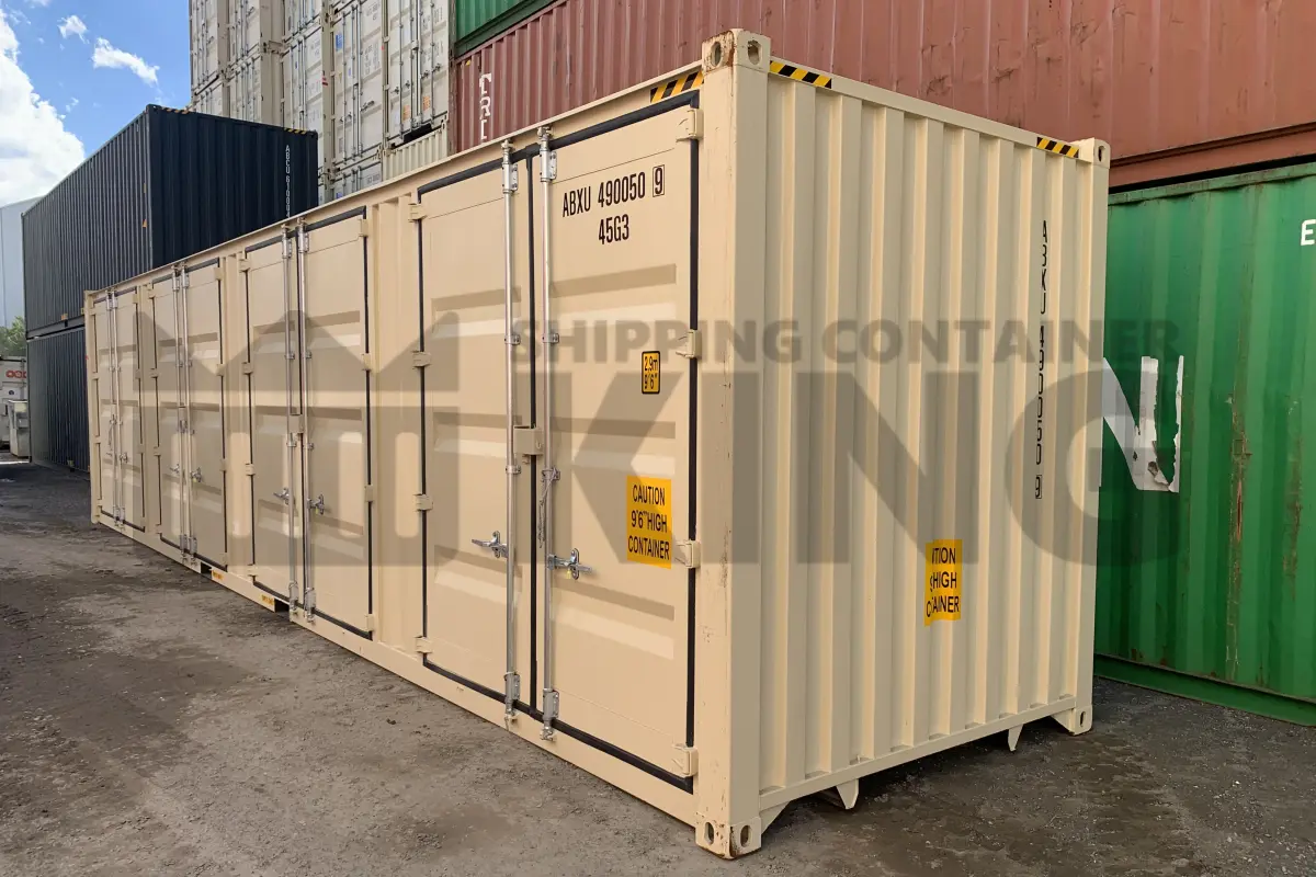 40' High Cube Partial Side Opening Shipping Container (4 Sets Of Side Doors)