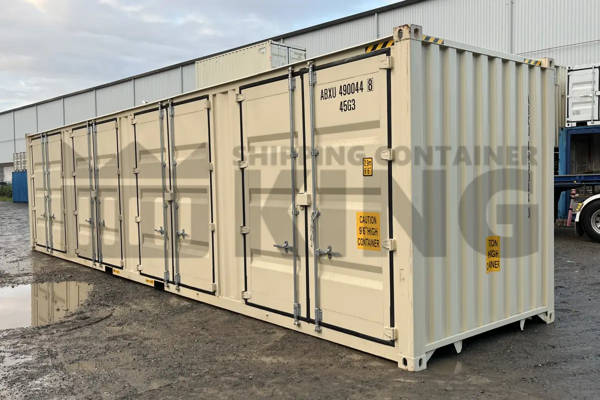 40' High Cube Partial Side Opening Shipping Container (4 Sets Of Side Doors)