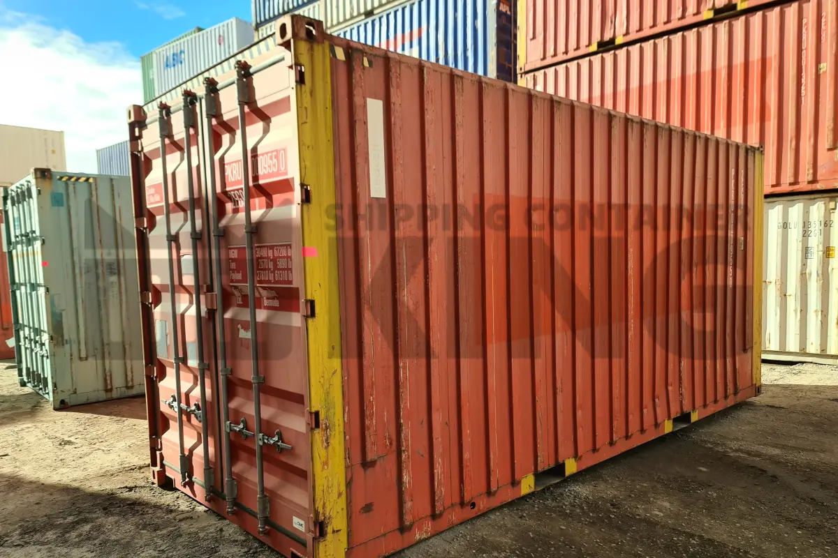 20' High Cube Bulker Shipping Container (Steel Floor With Roof Hatches, 2 Pallets Wide)